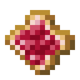 Raspberry jammed bread slice