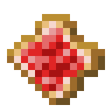 Strawberry jammed bread slice