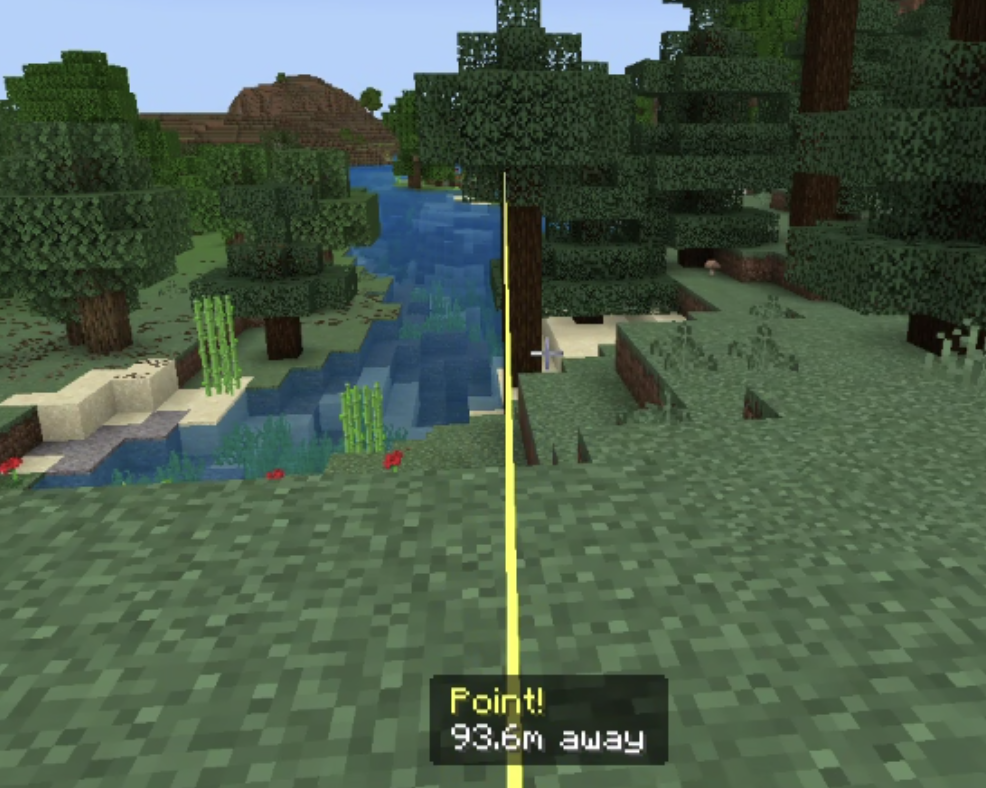 Players view of a waypoint ingame